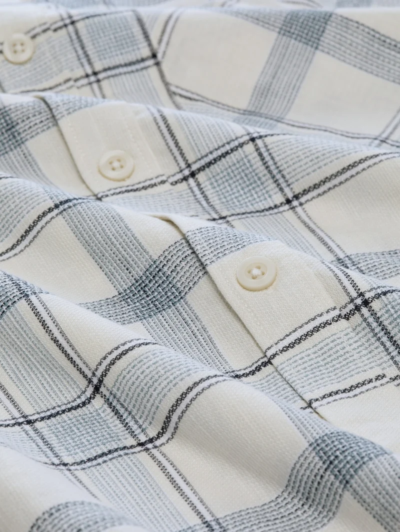 loose fit structured checked s, off white base check
