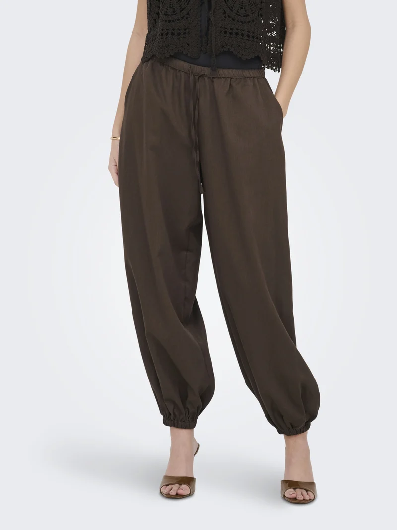JDYPALOMA MW LOOSE PANT WVN NOOS, Dark Earth