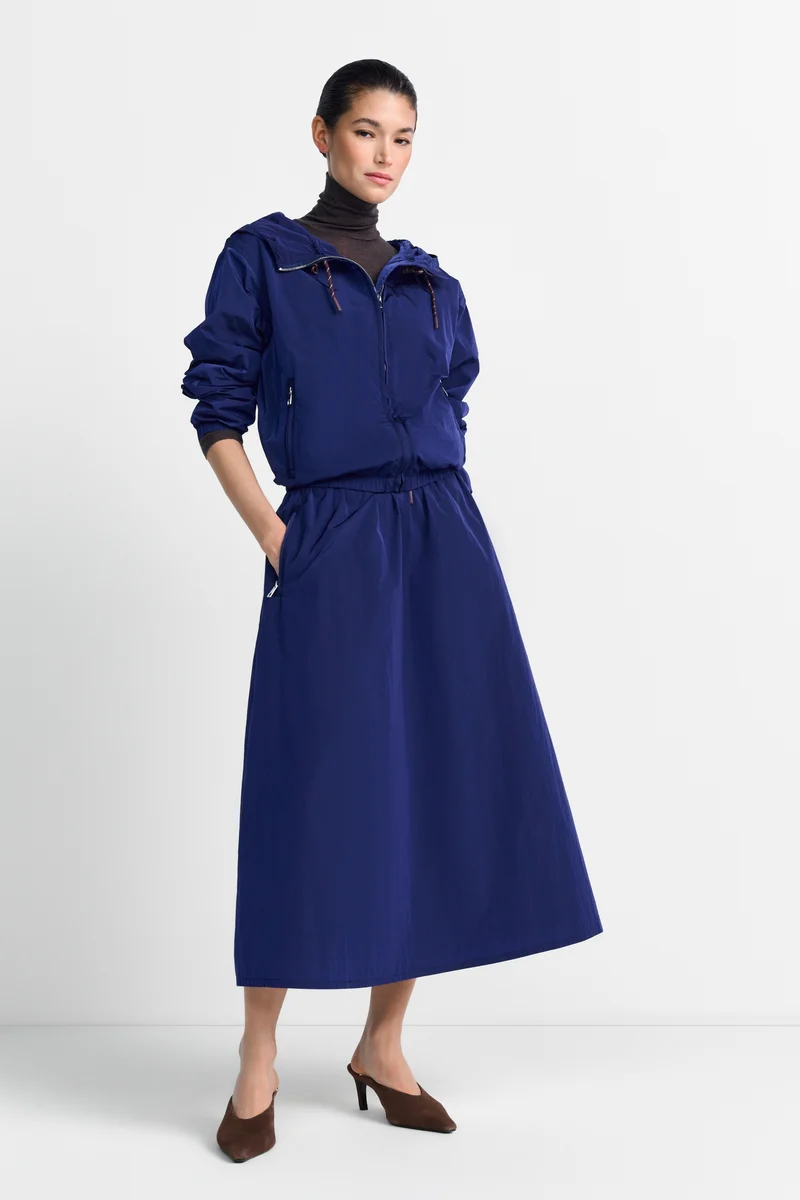 Short Hooded Wind Breaker, midnight blue
