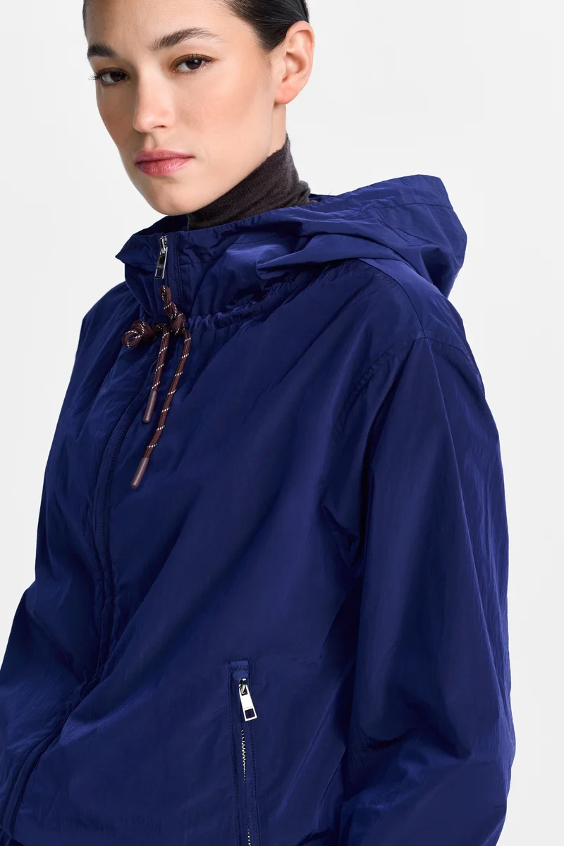 Short Hooded Wind Breaker, midnight blue