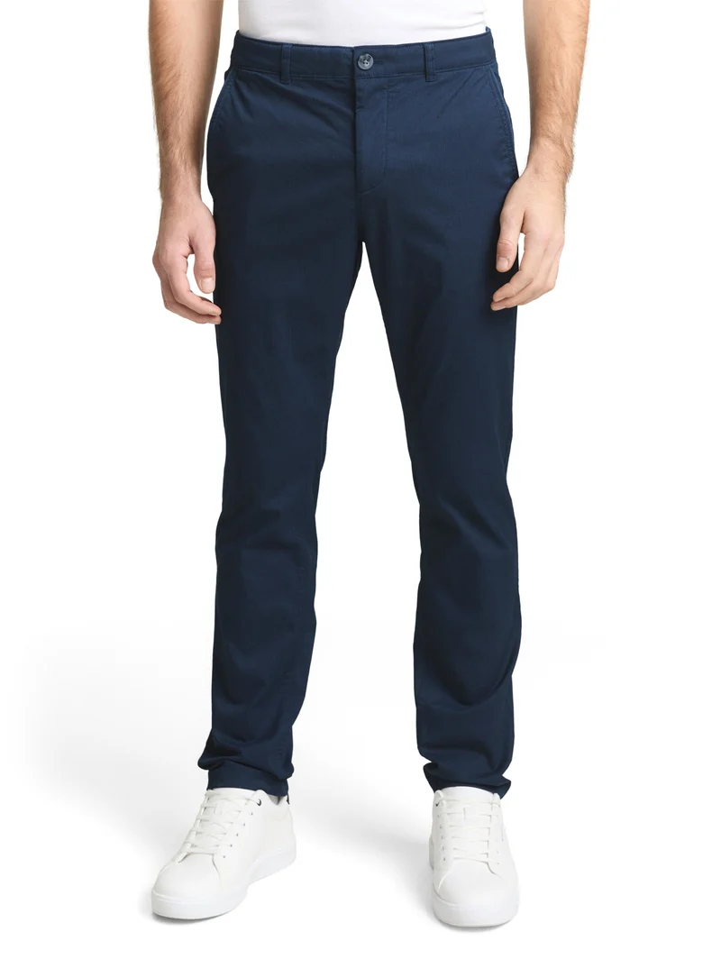 slim printed chino, navy mini geometric print