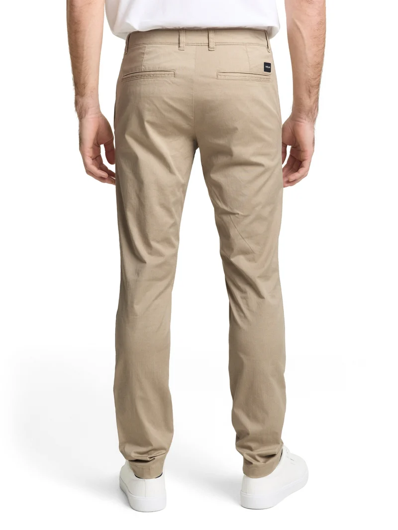 slim printed chino, beige mini geometric print