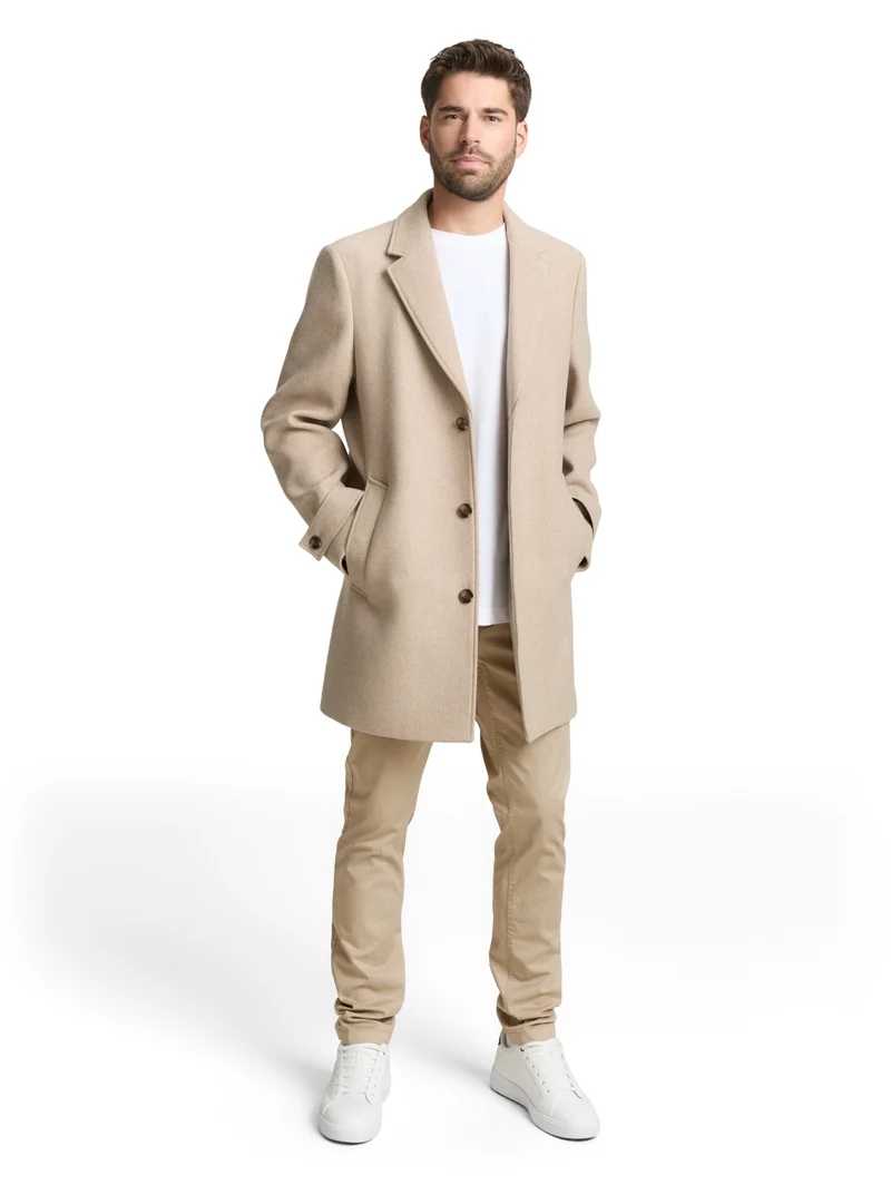 slim printed chino, beige mini geometric print