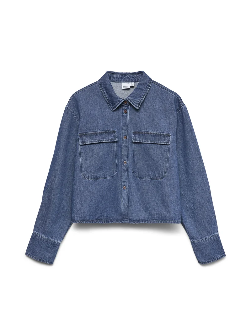 VMPOSEY LS DENIM SHIRT YO387, Medium Blue Denim
