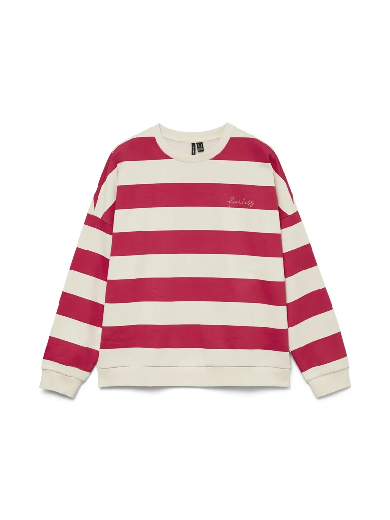 VMVIOLA BEA LS SWEAT BOX JRS, Jazzy/FEARLESS STRIPE
