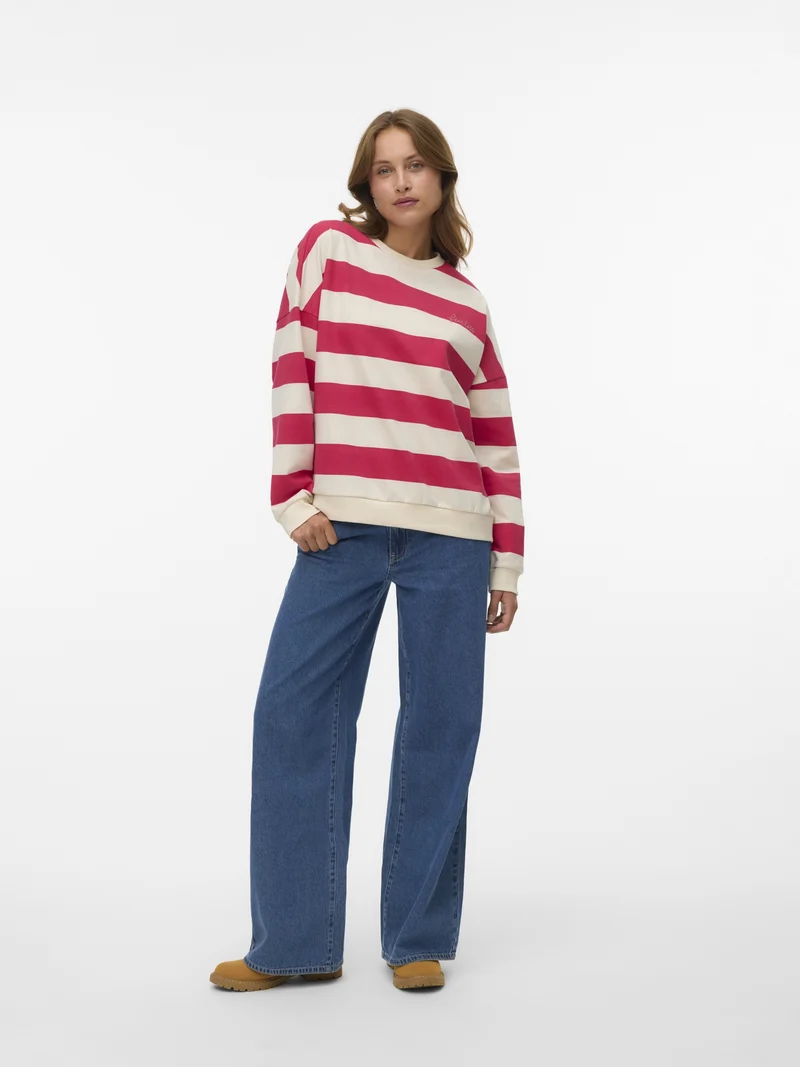 VMVIOLA BEA LS SWEAT BOX JRS, Jazzy/FEARLESS STRIPE