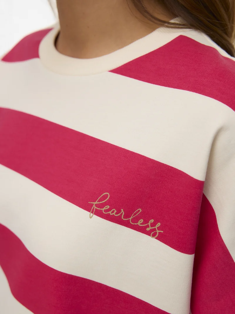 VMVIOLA BEA LS SWEAT BOX JRS, Jazzy/FEARLESS STRIPE