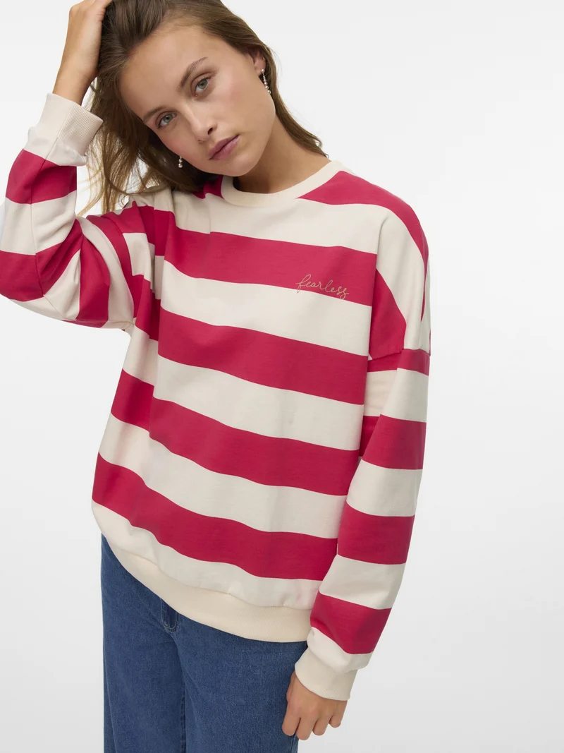 VMVIOLA BEA LS SWEAT BOX JRS, Jazzy/FEARLESS STRIPE