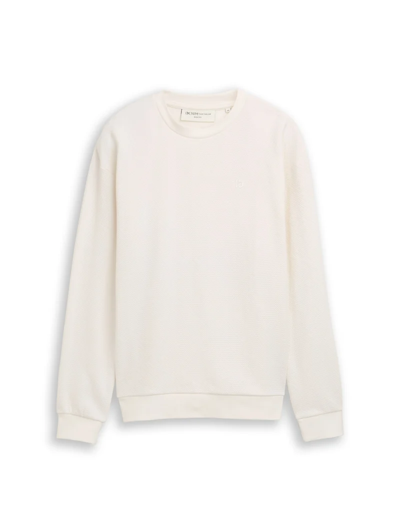 structured crew neck, Wool White