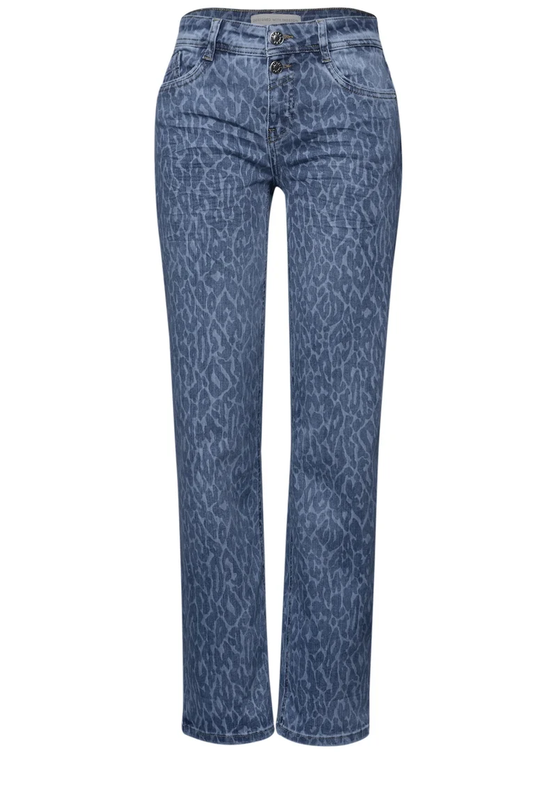 Style Amalia Straight Leg,mw,l, Mid Blue Leo Laser