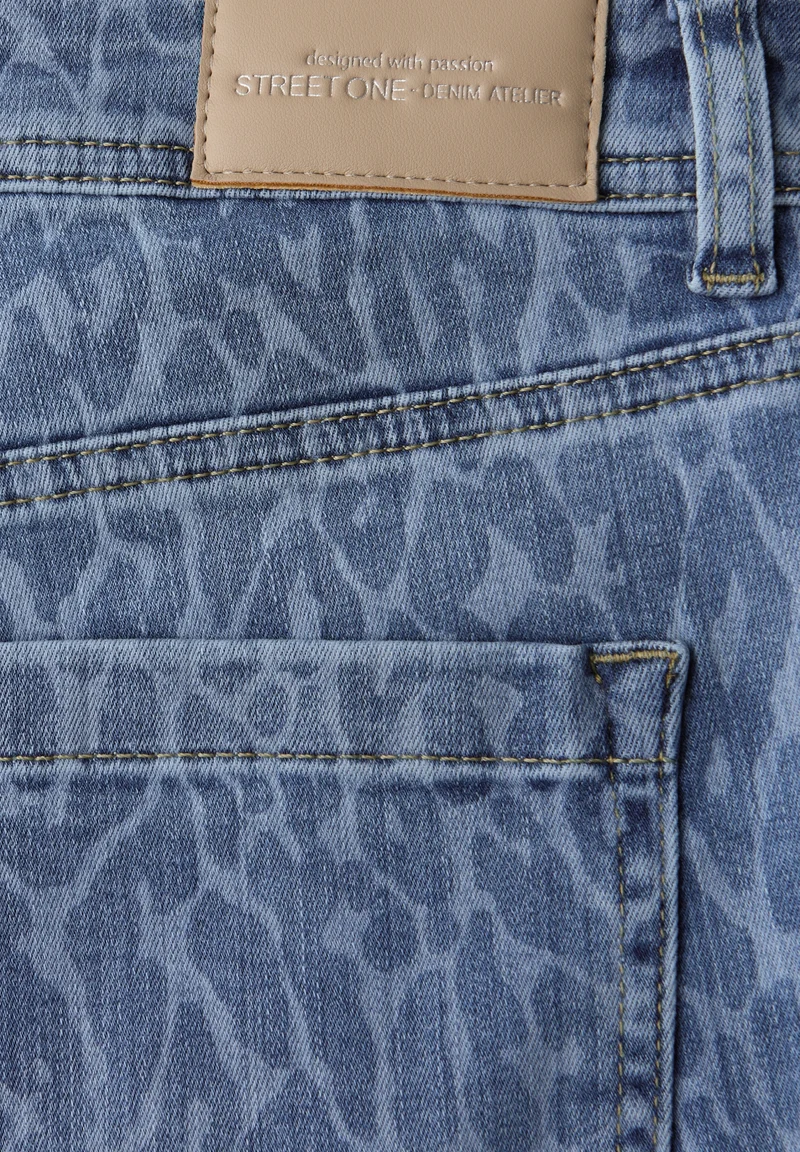 Style Amalia Straight Leg,mw,l, Mid Blue Leo Laser