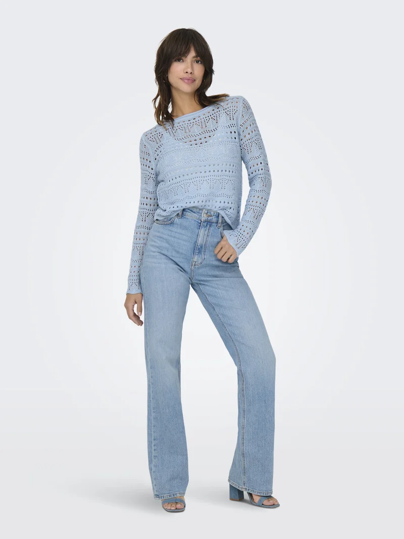 JDYSUN LAY L/S BOATNECK PULLOV. KNT, Cashmere Blue