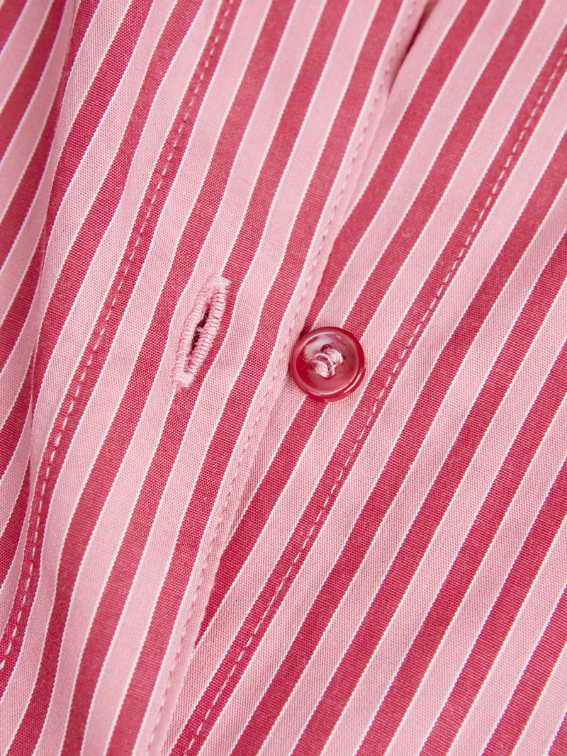JXJAMIE LS RELAXED POPLIN SHIRT WVN, Cerise/STRIPE