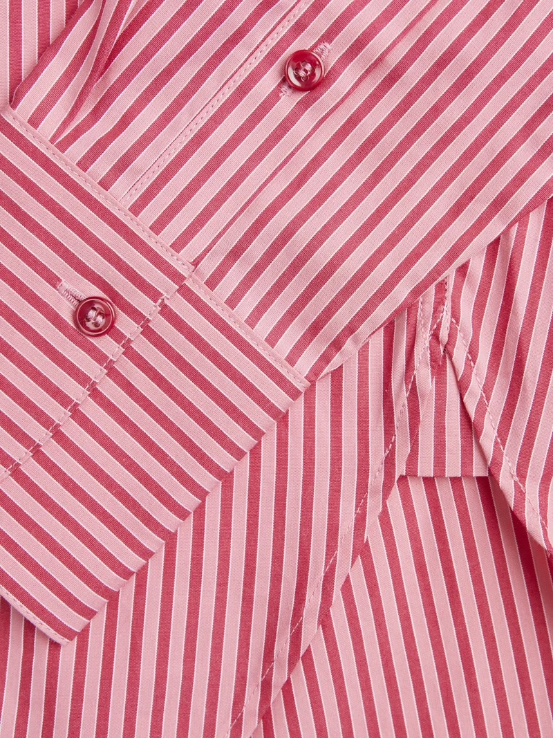 JXJAMIE LS RELAXED POPLIN SHIRT WVN, Cerise/STRIPE