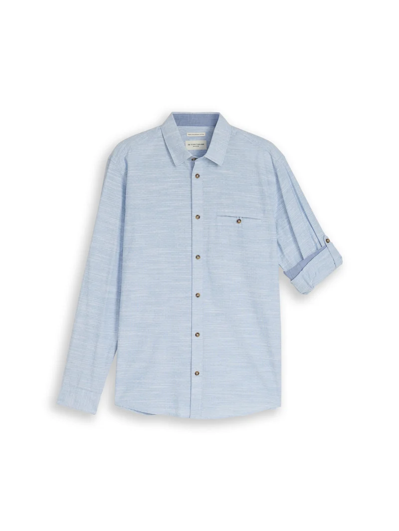 structured shirt, blue petrol structure