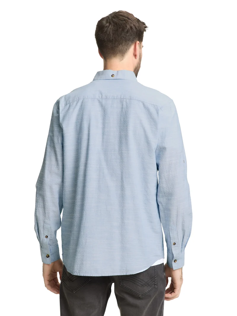 structured shirt, blue petrol structure
