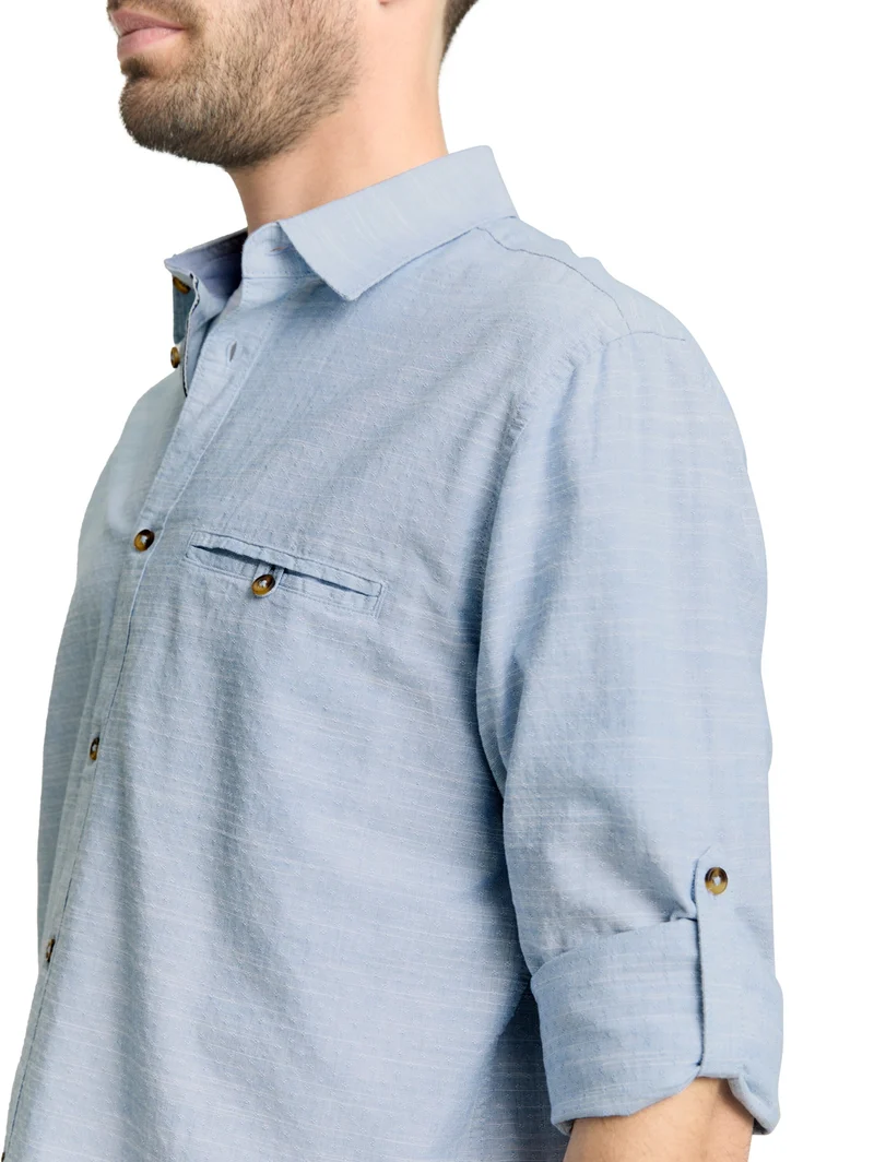 structured shirt, blue petrol structure