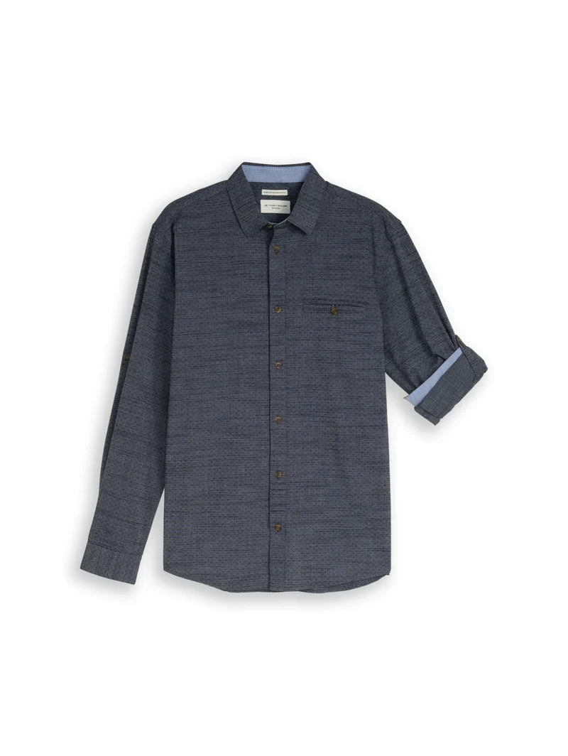 structured shirt, navy blue structure