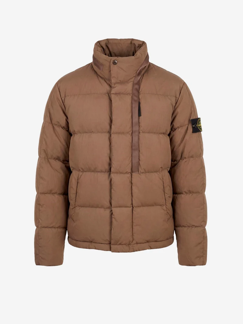 Short Down Jacket con badge Compass