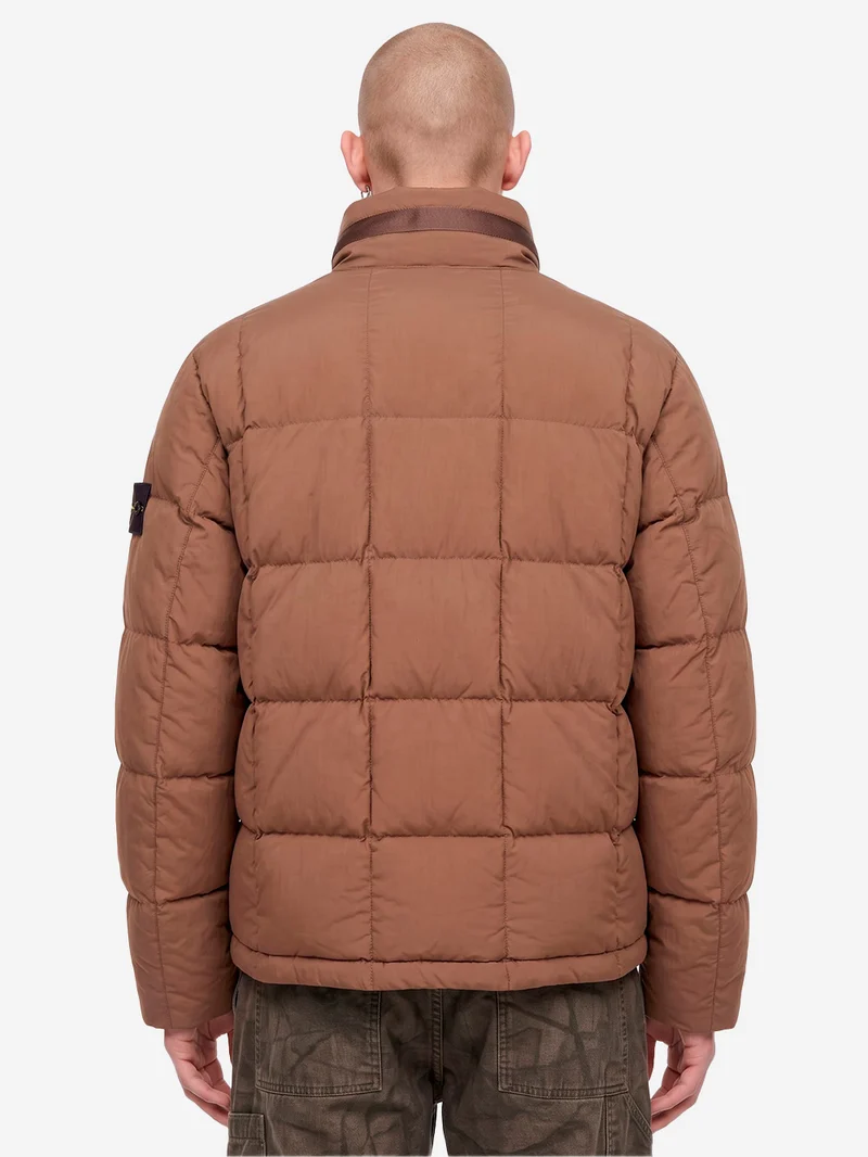 Short Down Jacket con badge Compass