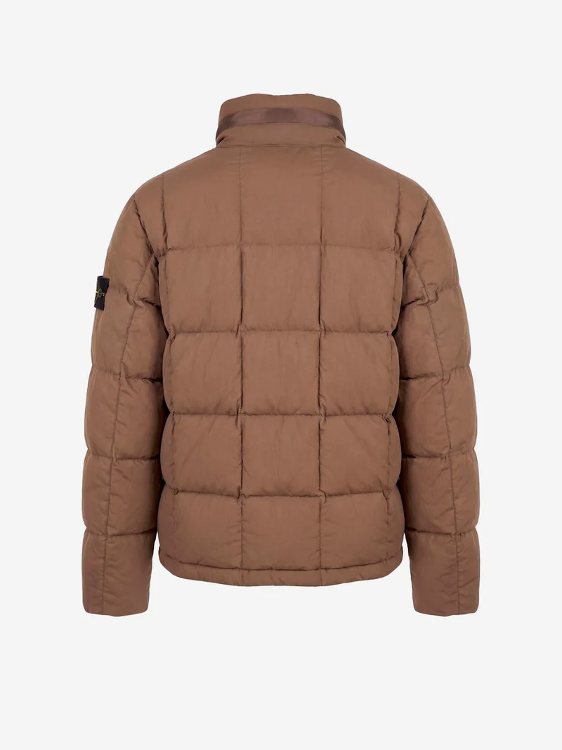 Short Down Jacket con badge Compass