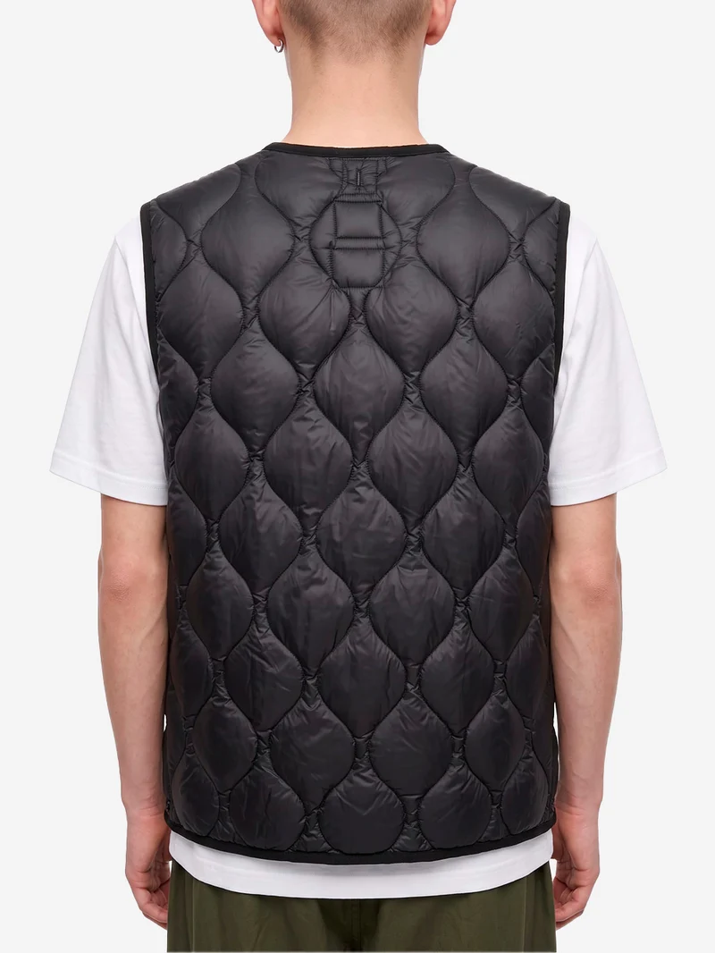 Gilet girocollo nero Military imbottito in piuma