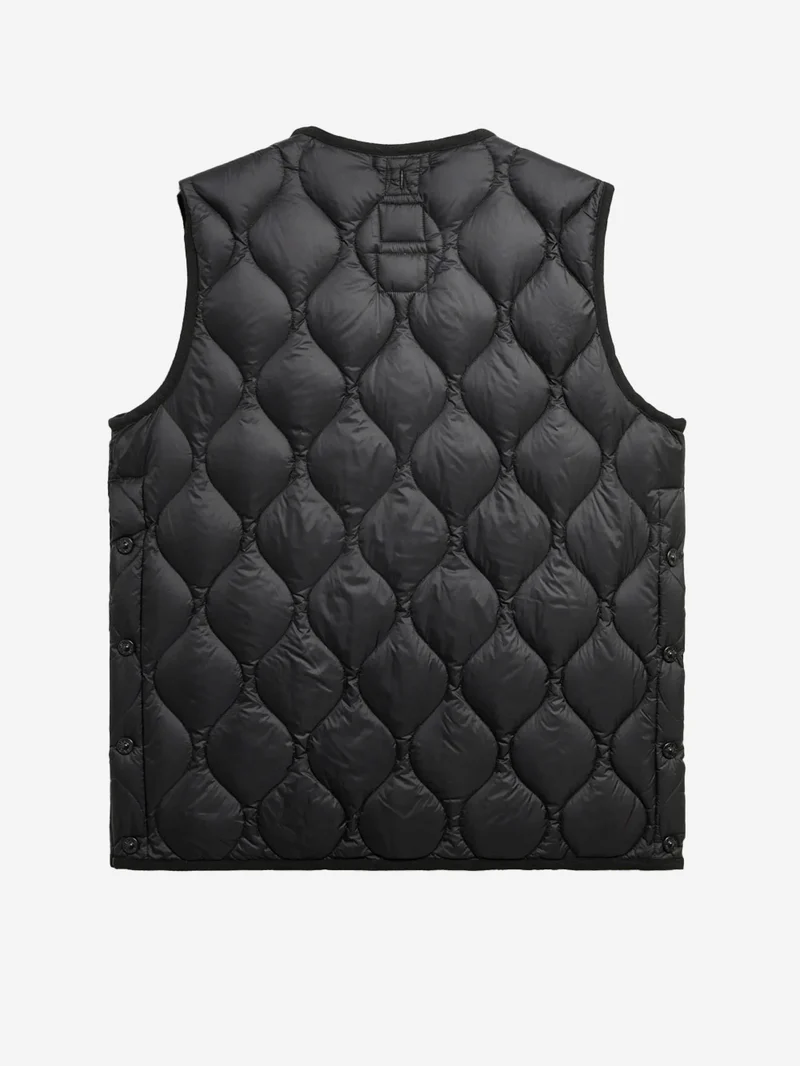 Gilet girocollo nero Military imbottito in piuma