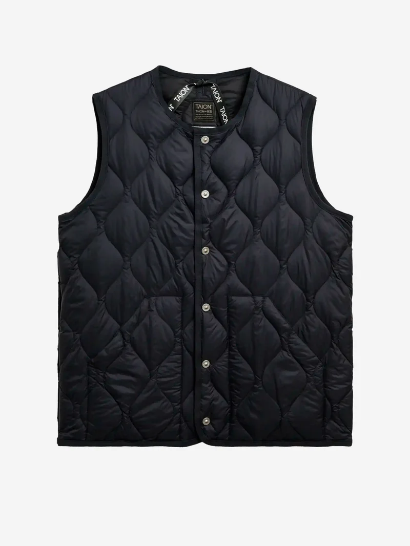 Gilet girocollo navy Military imbottito in piuma