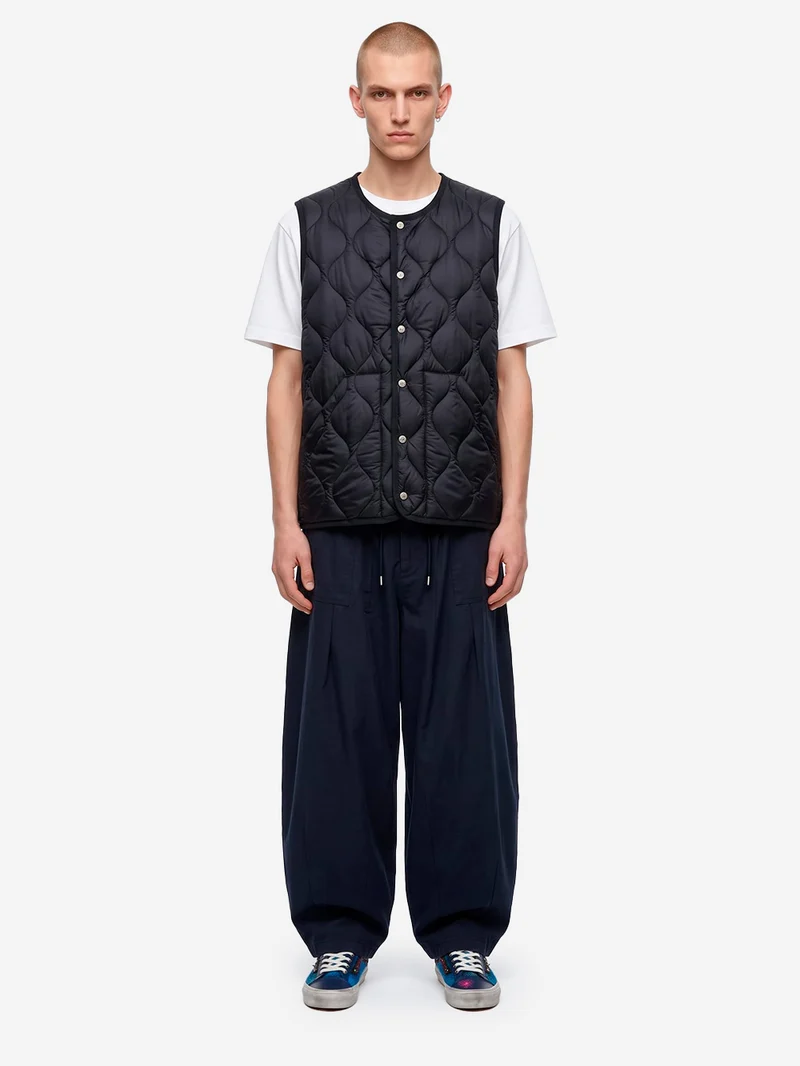 Gilet girocollo navy Military imbottito in piuma