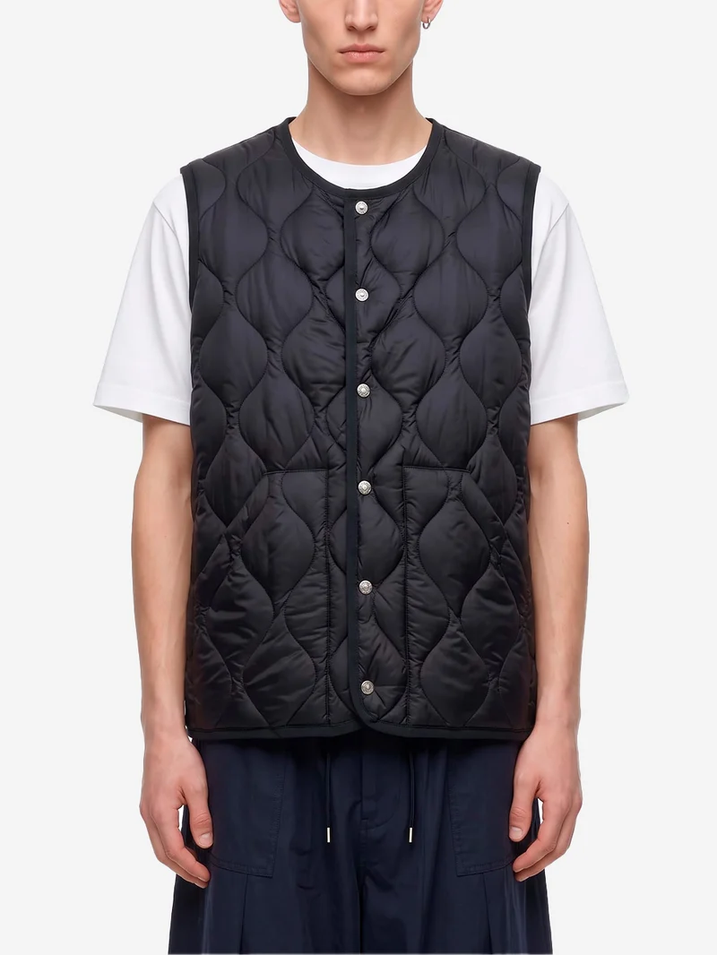 Gilet girocollo navy Military imbottito in piuma