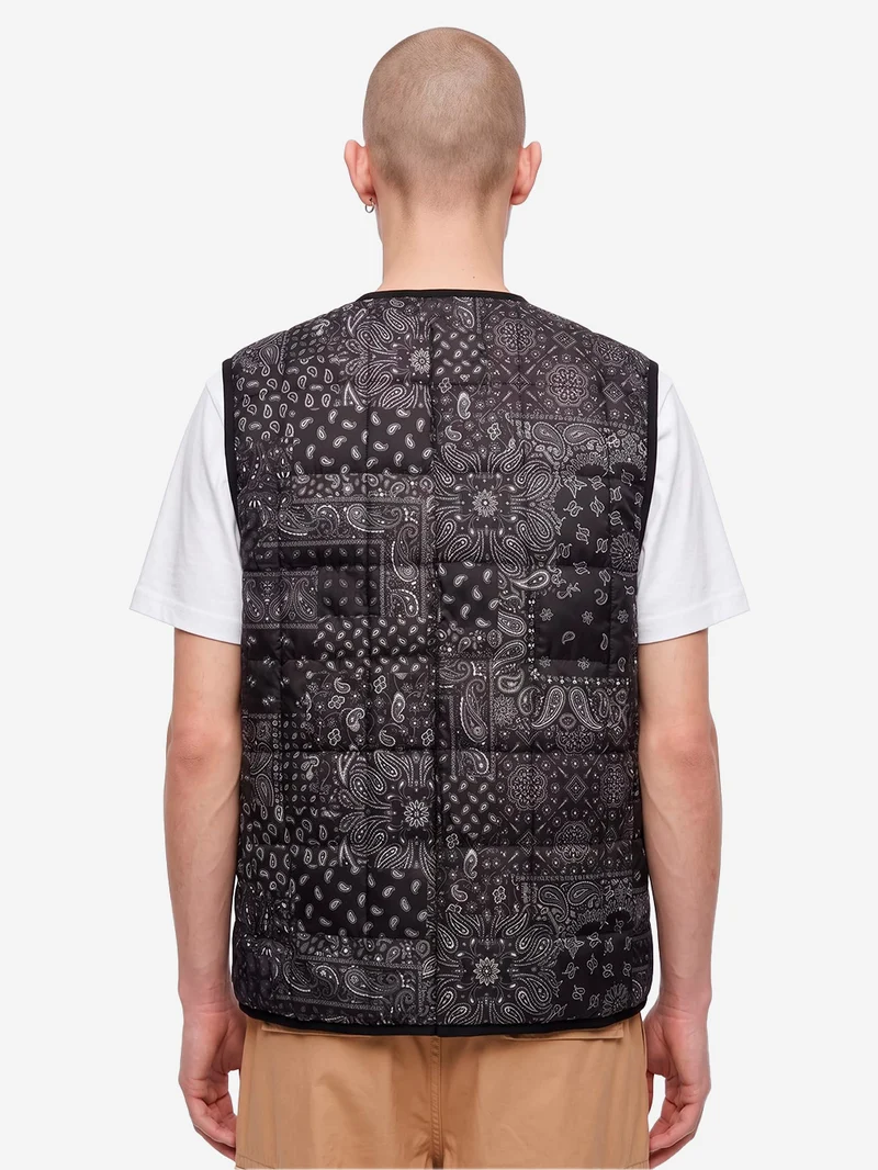 Gilet girocollo imbottito con stampa black bandana