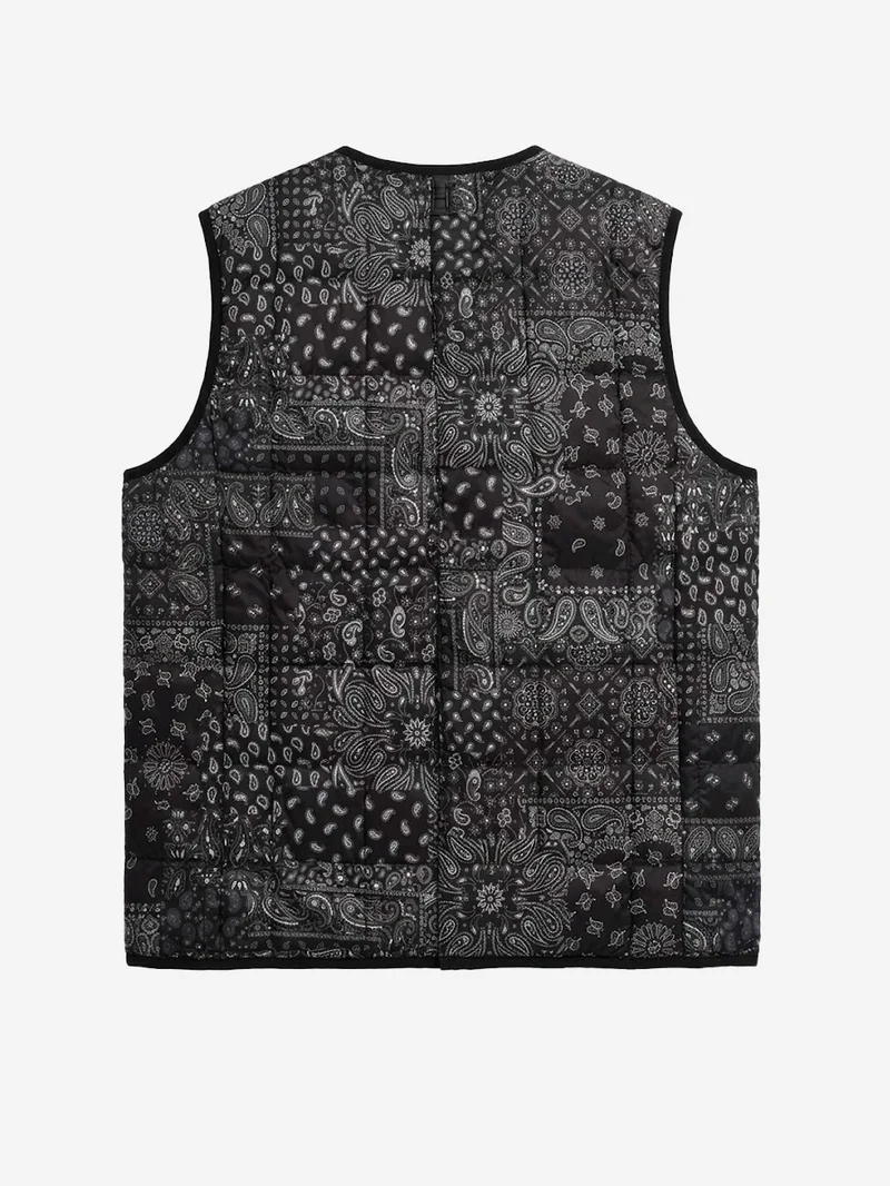 Gilet girocollo imbottito con stampa black bandana
