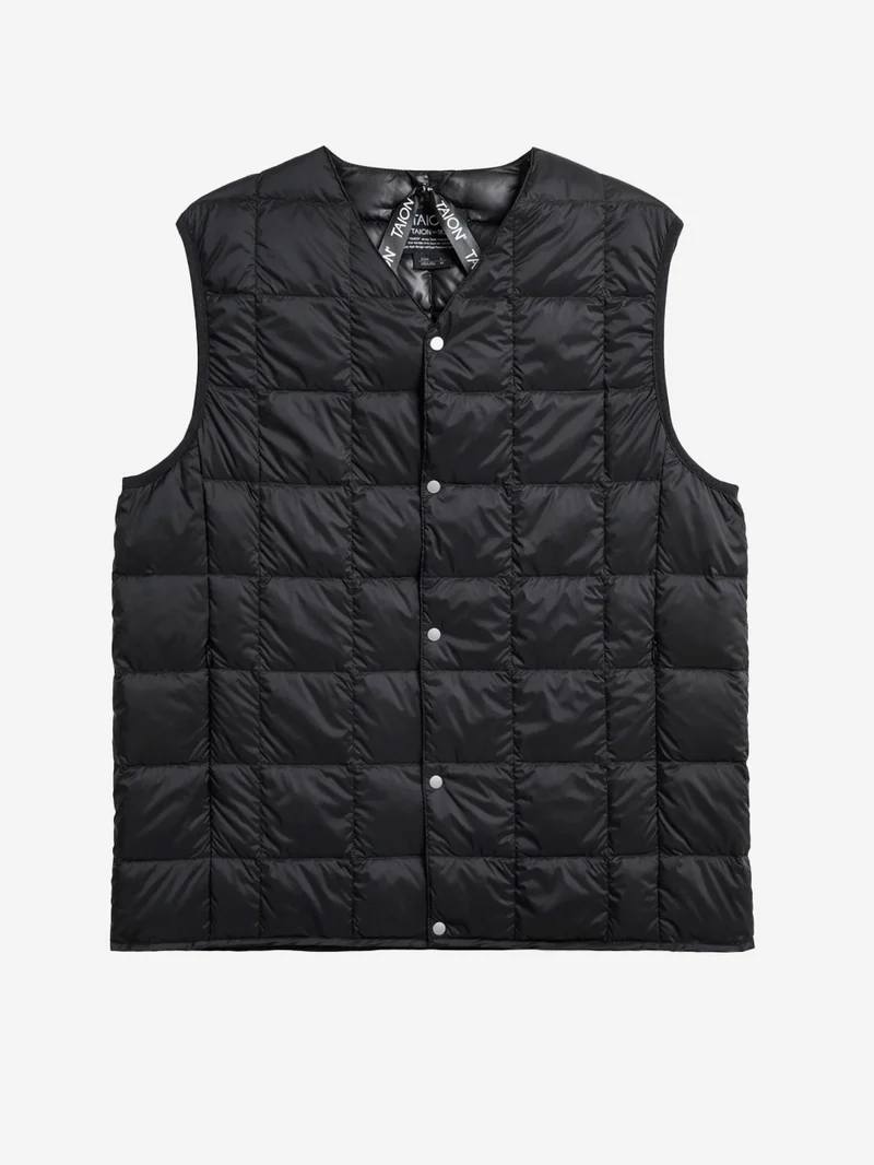 Gilet imbottito in piuma con scollo a V
