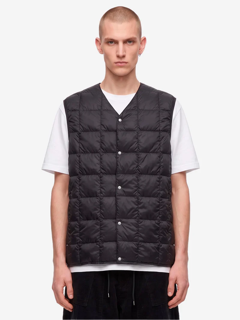 Gilet imbottito in piuma con scollo a V