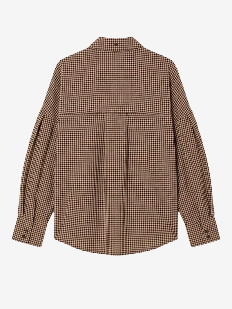 Camicia a quadri Vichy con foulard rimovibile