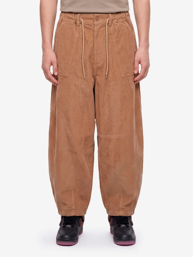 Pantaloni Balloon in velluto a coste beige