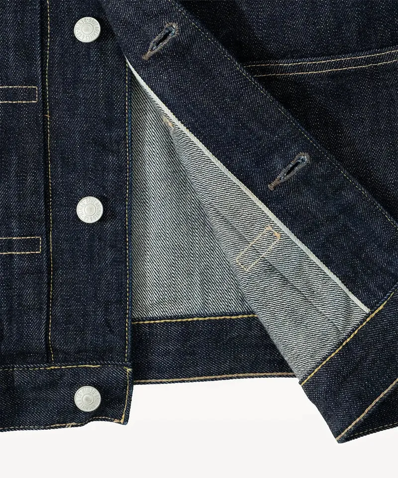 THE PLEATED SELVEDGE DENIM JACKET