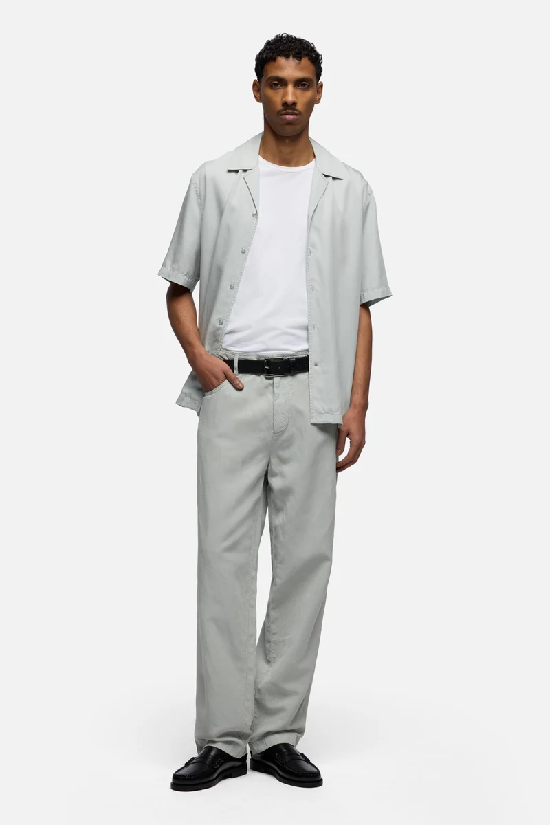HYBRID JOGGER in Linen Blend Dusty Blue