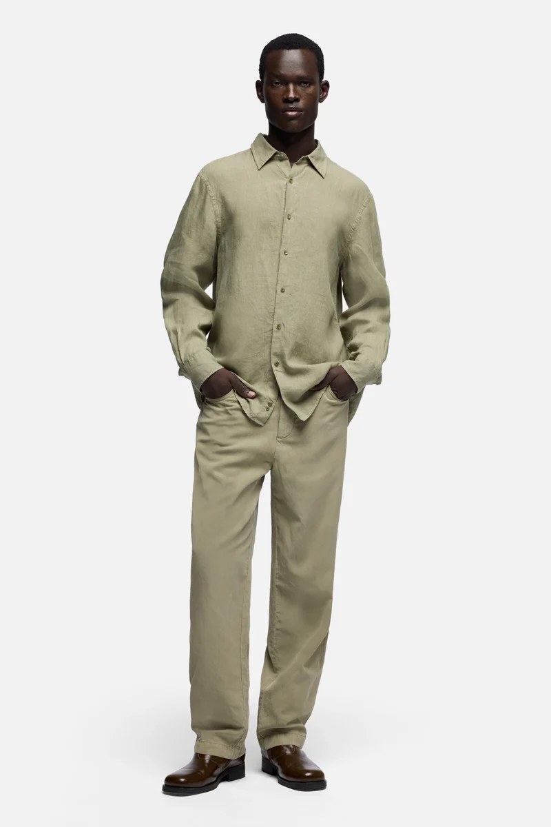 HYBRID JOGGER in Linen Blend Army