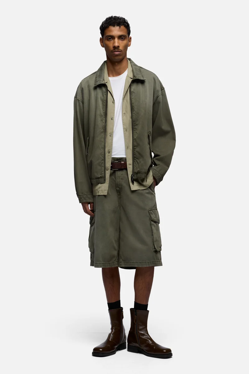 AVIATOR JACKET in Denim Sunfaded Moss