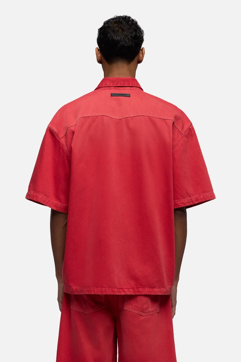 SHORT SLEEVE WESTERN OVERSHIRT in Denim Postbox