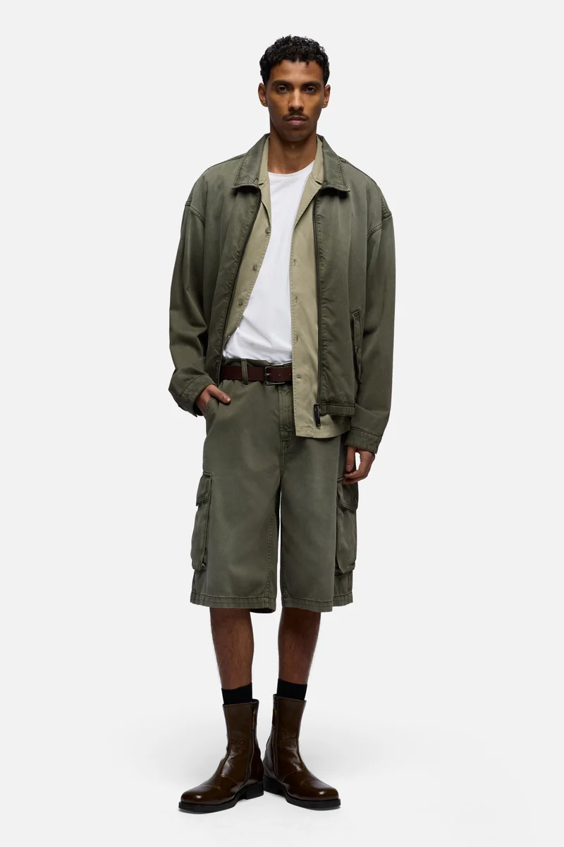 SHORT SLEEVE CAMP SHIRT in Fluid Army