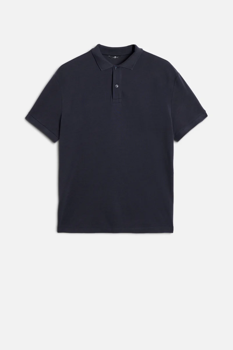 SHORT SLEEVE POLO in Lyocell Navy