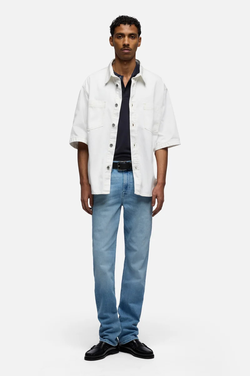 SHORT SLEEVE POLO in Lyocell Navy