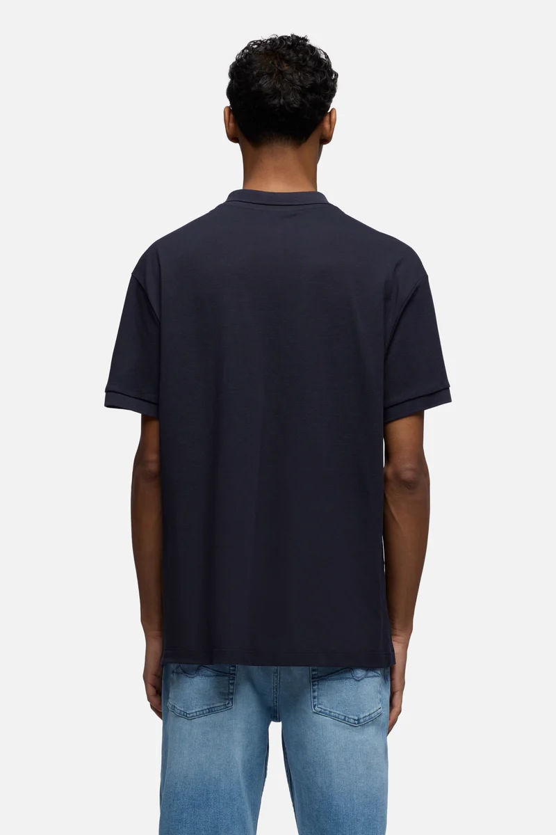 SHORT SLEEVE POLO in Lyocell Navy