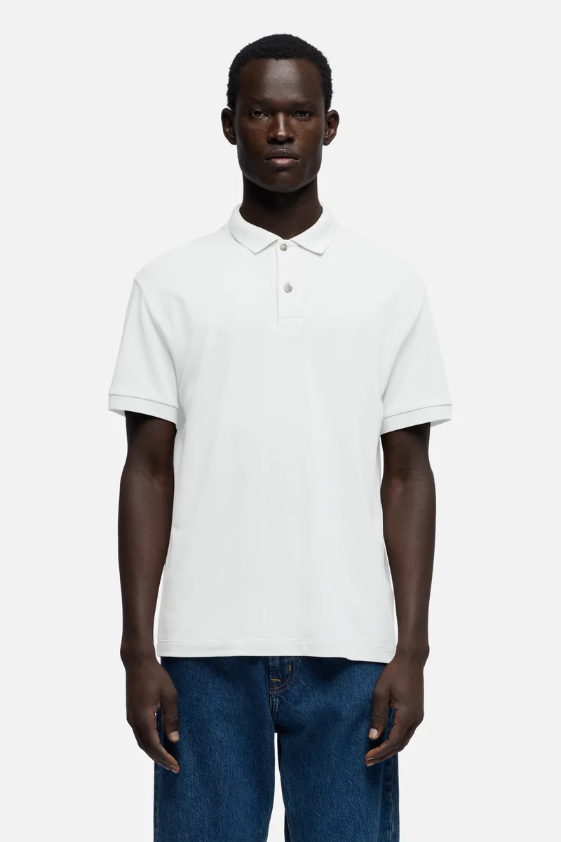 SHORT SLEEVE POLO in Lyocell White