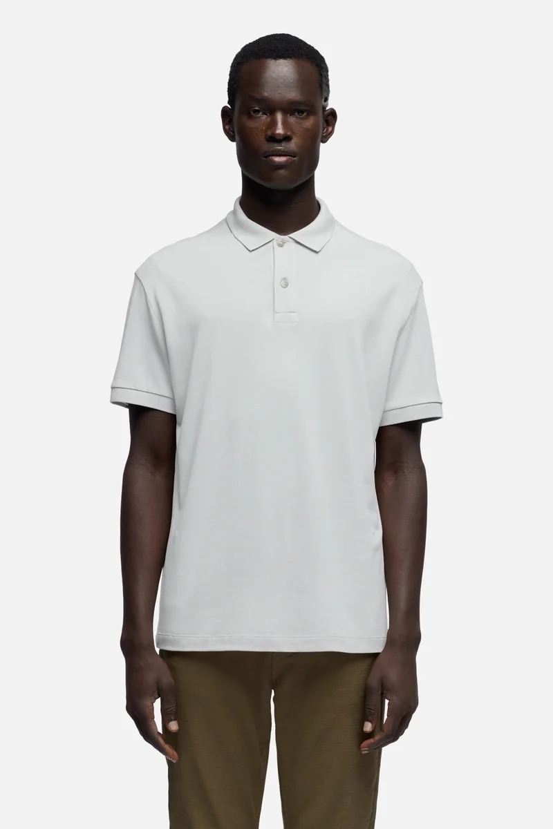 SHORT SLEEVE POLO in Lyocell Dusty Blue