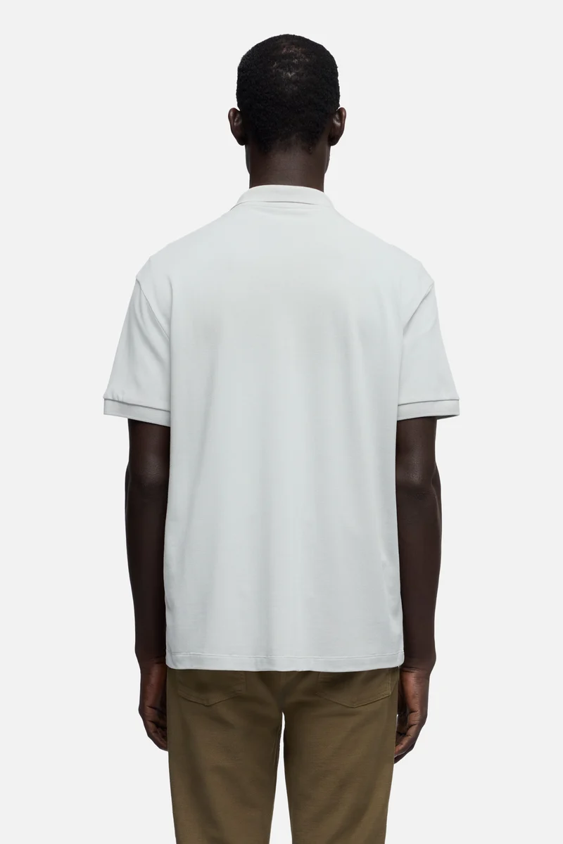 SHORT SLEEVE POLO in Lyocell Dusty Blue