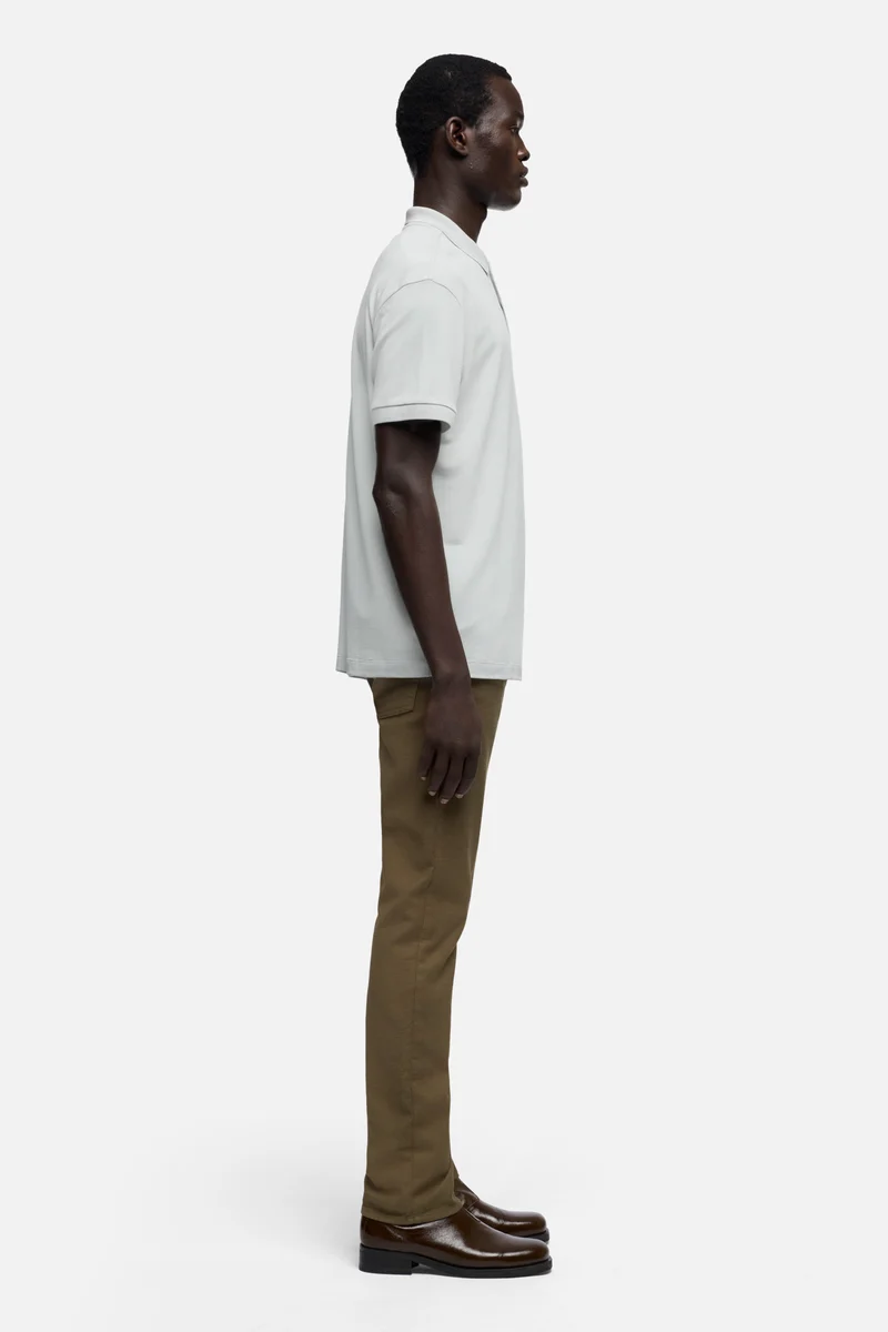 SHORT SLEEVE POLO in Lyocell Dusty Blue