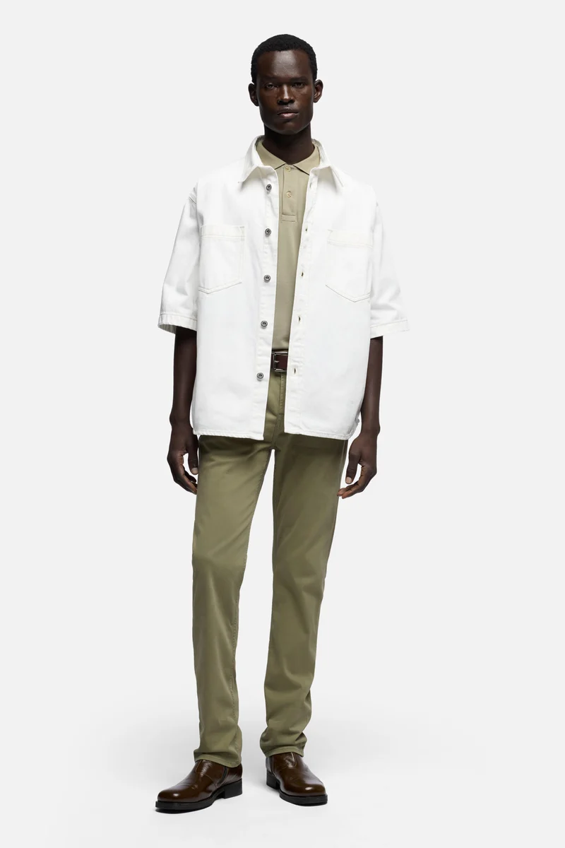 SHORT SLEEVE POLO in Lyocell Army